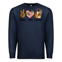 Navy peace love coffee Premium Sweatshirt - BarkalooDesign