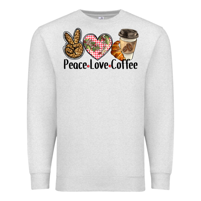 Peace Love Coffee Premium Sweatshirt by BarkalooDesign | Teevron