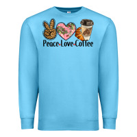 Ocean Blue peace love coffee Premium Sweatshirt - BarkalooDesign
