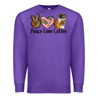 Purple peace love coffee Premium Sweatshirt - BarkalooDesign