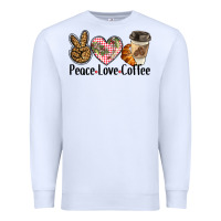 White peace love coffee Premium Sweatshirt - BarkalooDesign