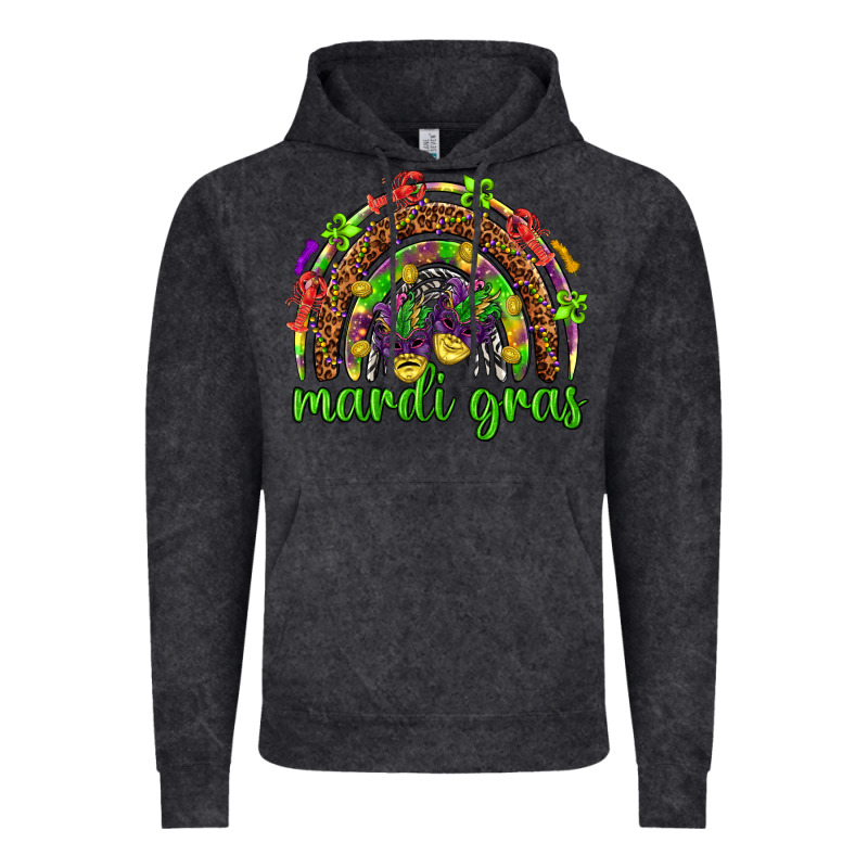 Mardi Gras Rainbow And Masks Vintage Hoodie by HowdyJamesFarm | Teevron