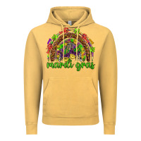 Vintage Mustard Mardi Gras rainbow and masks Vintage Hoodie - HowdyJamesFarm