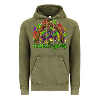 Vintage Olive Mardi Gras rainbow and masks Vintage Hoodie - HowdyJamesFarm