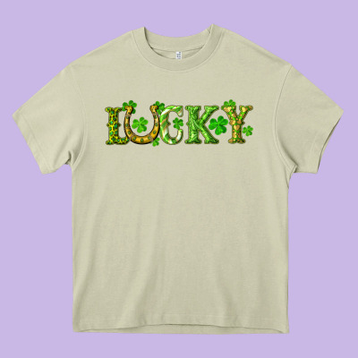 St. Patrick's Day Lucky With Clovers And Horseshoe Heavy Core Tee Designed By Ranaportraitstore