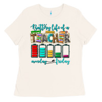Bone battery life of a teacher monday friday Ladies Tee - NancyCooperArtShop