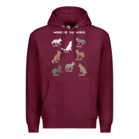 Burgundy Wolves Of The World Educational Wolf Gift Premium Hoodie - trangStudio