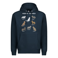 Navy Wolves Of The World Educational Wolf Gift Premium Hoodie - trangStudio
