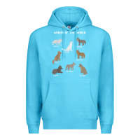 Ocean Blue Wolves Of The World Educational Wolf Gift Premium Hoodie - trangStudio