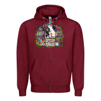 Burgundy autism awareness2 Zipper Hoodie - SublimationCraftShop