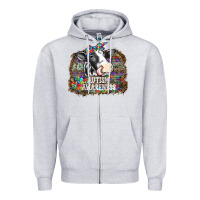 Heather Grey autism awareness2 Zipper Hoodie - SublimationCraftShop