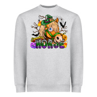 Heather Grey spooky horse Heavyweight Sweatshirt - CowhideDigitalArt