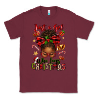Burgundy just a girl who loves christmas afro messy bun Classic Tee - texasbilliewilder