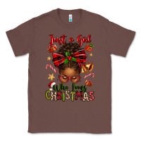 Chestnut just a girl who loves christmas afro messy bun Classic Tee - texasbilliewilder