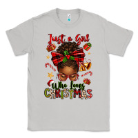 Moon Dust just a girl who loves christmas afro messy bun Classic Tee - texasbilliewilder
