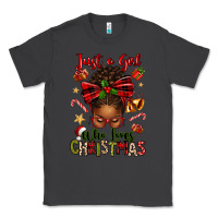 Smoke just a girl who loves christmas afro messy bun Classic Tee - texasbilliewilder