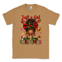 Toasted Coconut just a girl who loves christmas afro messy bun Classic Tee - texasbilliewilder