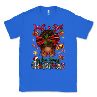 True Royal just a girl who loves christmas afro messy bun Classic Tee - texasbilliewilder