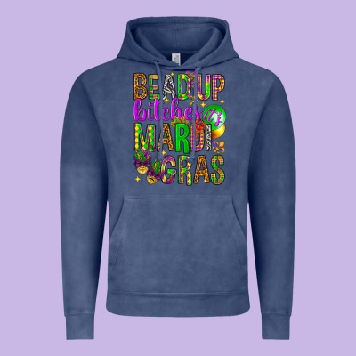 Bead Up Bitches It's Mardi Gras Vintage Hoodie Designed By Howdyjamesfarm
