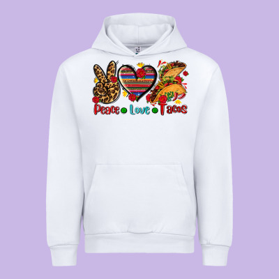 Peace Love Tacos Urban Hoodie Designed By Adodesignshop
