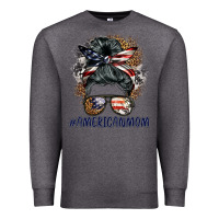 Charcoal Heather americanmom messy bun Premium Sweatshirt - BarkalooDesign