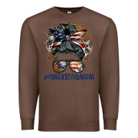 Chestnut americanmom messy bun Premium Sweatshirt - BarkalooDesign