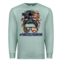 Seafoam americanmom messy bun Premium Sweatshirt - BarkalooDesign