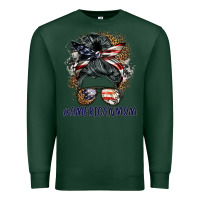 Sports Green americanmom messy bun Premium Sweatshirt - BarkalooDesign