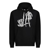 Black la hand sign lazy diy halloween costume skeleton los angeles pullover Premium Hoodie - trangStudio
