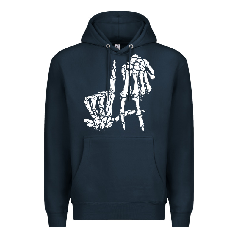 La Hand Sign Lazy Diy Halloween Costume Skeleton Los Angeles Pullover Premium Hoodie by trangStudio | Teevron