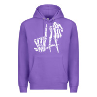 Purple la hand sign lazy diy halloween costume skeleton los angeles pullover Premium Hoodie - trangStudio