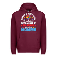 Burgundy lil autism mom Premium Hoodie - CowhideDigitalArt
