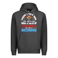 Charcoal Heather lil autism mom Premium Hoodie - CowhideDigitalArt