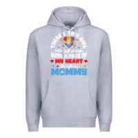 Heather Grey lil autism mom Premium Hoodie - CowhideDigitalArt