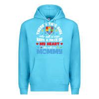 Ocean Blue lil autism mom Premium Hoodie - CowhideDigitalArt