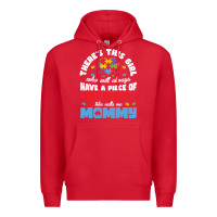 Red lil autism mom Premium Hoodie - CowhideDigitalArt