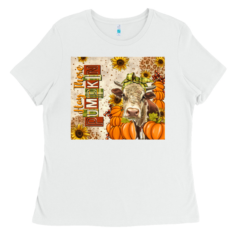 Fall Hay There Pumpkin Ladies Tee by texasbilliewilder | Teevron