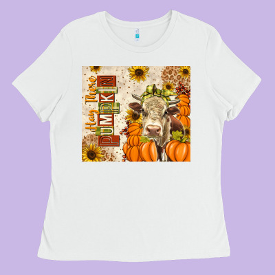 Fall Hay There Pumpkin Ladies Tee Designed By Texasbilliewilder