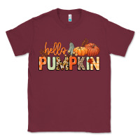 Burgundy Hello pumpkin Classic Tee - NancyCooperArtShop