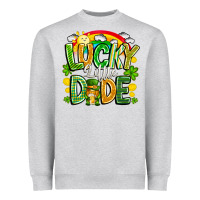 Heather Grey Lucky Little Dude Heavyweight Sweatshirt - CowhideDigitalArt