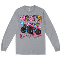 Heather Grey heart crusher olivia Long Sleeve Tee - OliviaCreatesArt