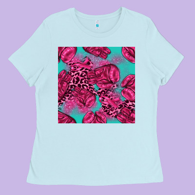 Breast Cancer Seamless Pattern Ladies Tee Designed By Texasbilliewilder