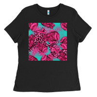 Black breast cancer seamless pattern Ladies Tee - texasbilliewilder