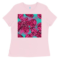 Bubblegum Pink breast cancer seamless pattern Ladies Tee - texasbilliewilder