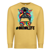 Antique Gold tie dye momlife messy bun Premium Sweatshirt - BarkalooDesign