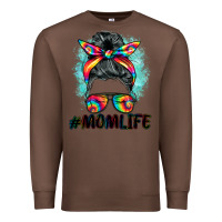 Chestnut tie dye momlife messy bun Premium Sweatshirt - BarkalooDesign