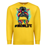 Lemon tie dye momlife messy bun Premium Sweatshirt - BarkalooDesign
