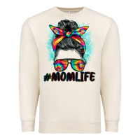 Sandshell tie dye momlife messy bun Premium Sweatshirt - BarkalooDesign