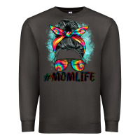 Smoke tie dye momlife messy bun Premium Sweatshirt - BarkalooDesign