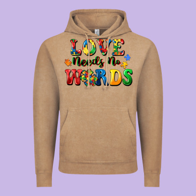 Love Needs No Words Vintage Hoodie Designed By Cowgirlartshop